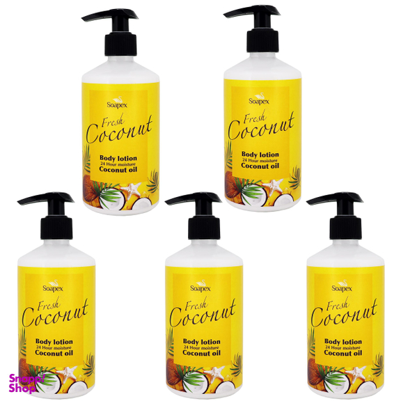 لوسیون بدن سوپکس (Soapex) مدل Coconut Oil حجم 350 میلی‌لیتر بسته 5 عددی
