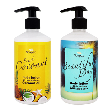لوسیون بدن سوپکس (Soapex) مدل Coconut Oil و Aloe vera حجم 350 میلی‌لیتر