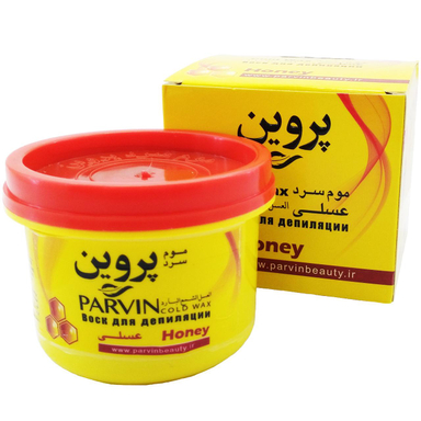 موم سرد پروین (Parvin) مدل Honey حجم 300 گرم همراه با کاردک پد و کرم نرم کننده و مرطوب کننده