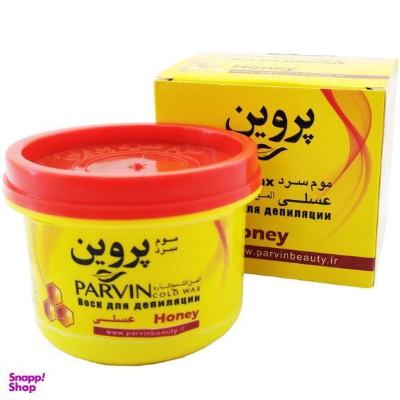 موم سرد پروین (Parvin) مدل Honey حجم 300 گرم همراه با کاردک پد و کرم نرم کننده و مرطوب کننده