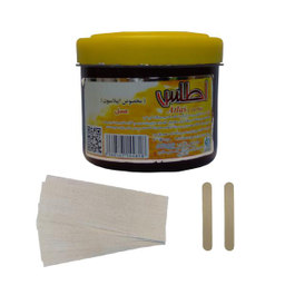 موم موبر اطلس (Atlas) مدل Honey حجم 300 میلی‌لیتر به همراه پد اپیلاسیون بسته 10 عددی و آبسلانگ موم بسته 2 عددی