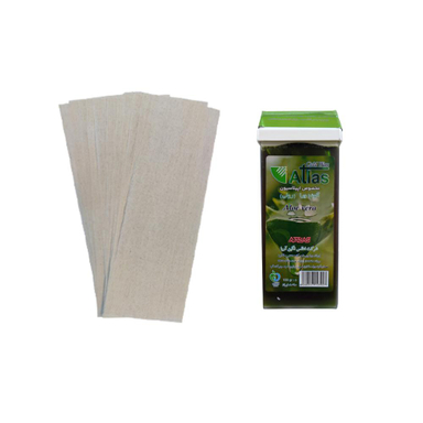 موم موبر اطلس (Atlas) مدل Aloe vera حجم 100 میلی‌لیتر به همراه پد اپیلاسیون بسته 10 عددی