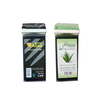 موم موبر اطلس (Atlas) مدل ذغال و Aloe vera وزن 110 گرم بسته 2 عددی