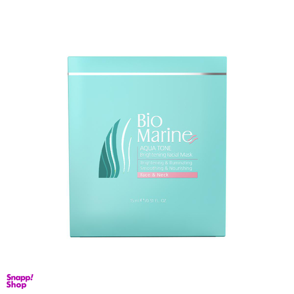 ماسک صورت بایومارین (Biomarine) مدل AQUA TONE مناسب پوست معمولی حجم 15 میلی‌لیتر بسته 3 عددی