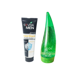 پک ماسک صورت سودا (Sevda) مدل power و ژل آلوورا حجم 300 میلی‌لیتر