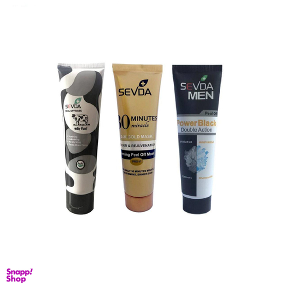 ماسک صورت سودا مدل gold and black and milk حجم 100 میلی‌لیتر بسته 3 عددی