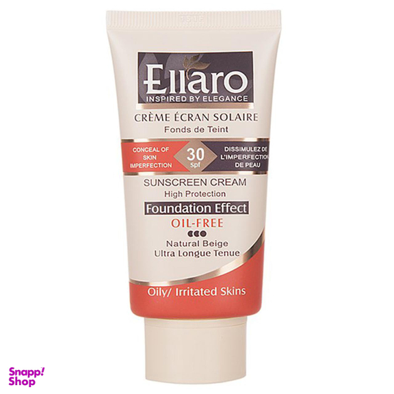 کرم ضد آفتاب فاقد چربی الارو (Ellaro) با SPF30 مدل High Protection رنگ بژ طبیعی حجم 40 میلی‌‌لیتر