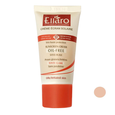 کرم ضدآفتاب فاقد چربی الارو (Ellaro) با SPF50 مدل TS50 رنگ بژ روشن حجم 40 میلی‌‌لیتر
