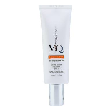 کرم ضد آفتاب ام کیو (Mq) مدل NATURAL BEIGE BIO TACHES حجم 55 میلی‌‌لیتر
