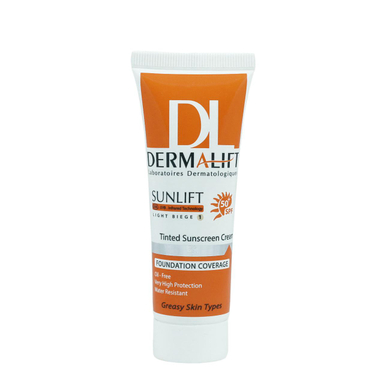کرم ضد آفتاب رنگی درمالیفت (Dermalift) مدل Sunlift SPF50 رنگ بژ روشن حجم 40 میلی‌‌لیتر