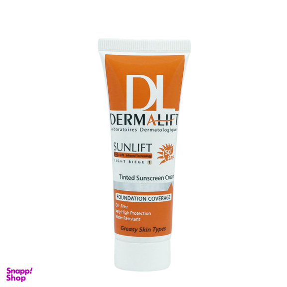 کرم ضد آفتاب رنگی درمالیفت (Dermalift) مدل Sunlift SPF50 رنگ بژ روشن حجم 40 میلی‌‌لیتر