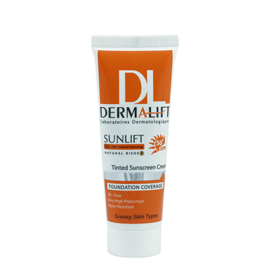 کرم ضد آفتاب رنگی درمالیفت (Dermalift) مدل Sunlift SPF50 رنگ بژ طبیعی حجم 40 میلی‌‌لیتر