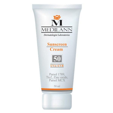 کرم ضد آفتاب رنگی مدیلن (Medilan) SPF50 حجم 50 میلی‌‌ لیتر