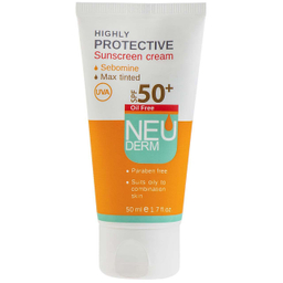 کرم ضد آفتاب فاقد چربی نیودرم (Neuderm) مدل Highly Protective Max Tinted SPF50 حجم 50 میلی‌‌لیتر