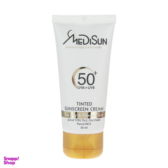 کرم ضد آفتاب مدیسان (Medisun) سری Dry And Normal Skin مدل Tinted حجم 50 میلی‌‌لیتر