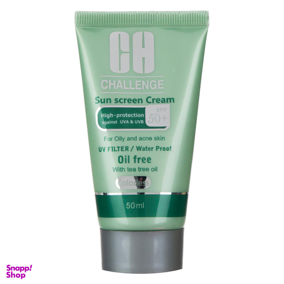 کرم ضد آفتاب چلنج (Challenge) مدل Colorless For Oily And Acne Skin حجم 50 میلی‌‌لیتر