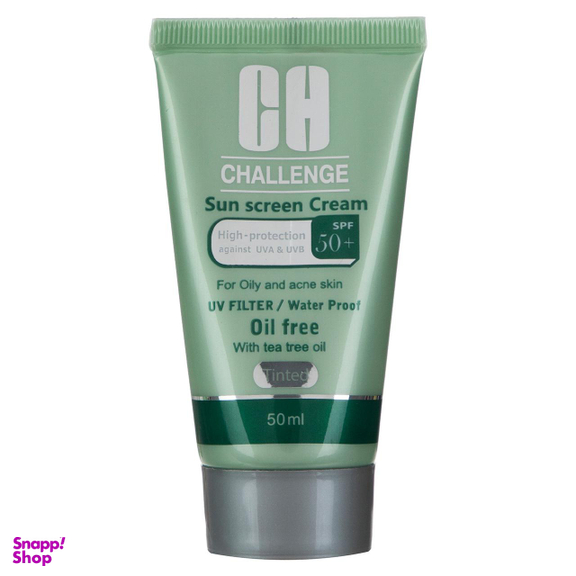 کرم ضد آفتاب چلنج (Challenge) مدل Tinted For Oily And Acne Skin حجم 50 میلی‌‌لیتر