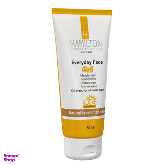 کرم ضد آفتاب رنگی 4 در 1 همیلتون (Hamilton) مدل Natural Tone SPF30 حجم 50 میلی‌‌لیتر