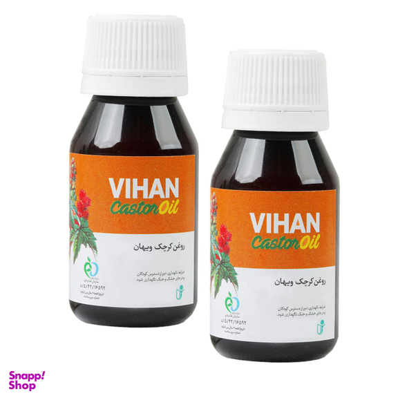 روغن کرچک ویهان کد 24301 حجم 40 میلی‌ لیتر بسته 2 عددی