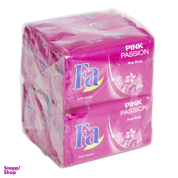 صابون شستشو فا (Fa) مدل pink Rose وزن 175 گرم بسته 6 عددی