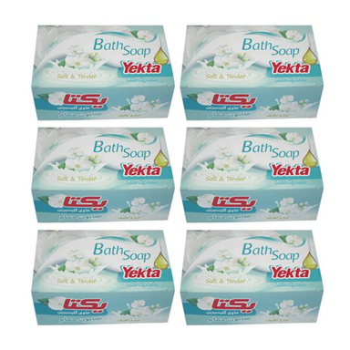صابون شستشو یکتا (Yekta) مدل بلانکو وزن 100 گرم مجموعه 6 عددی