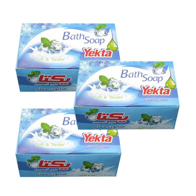 صابون شستشو یکتا (Yekta) مدل نعنا وزن 100 گرم مجموعه 3 عددی
