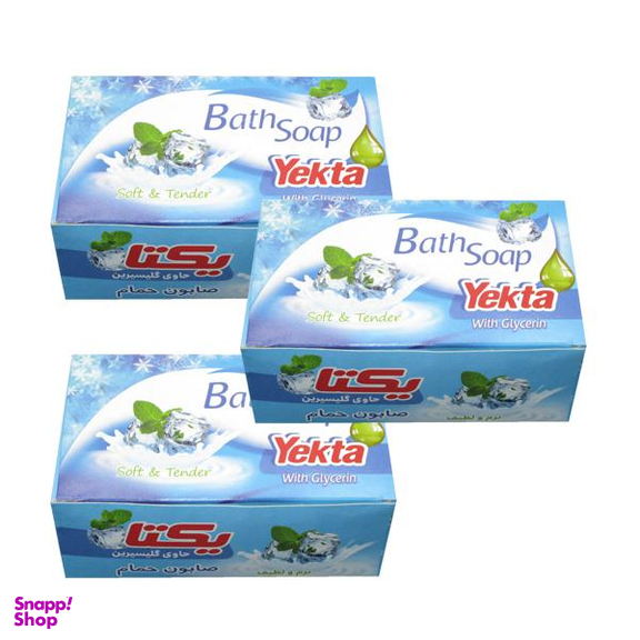 صابون شستشو یکتا (Yekta) مدل نعنا وزن 100 گرم مجموعه 3 عددی