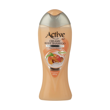 شامپو بدن کرمی اکتیو مدل Peach And Almond وزن 400 گرم