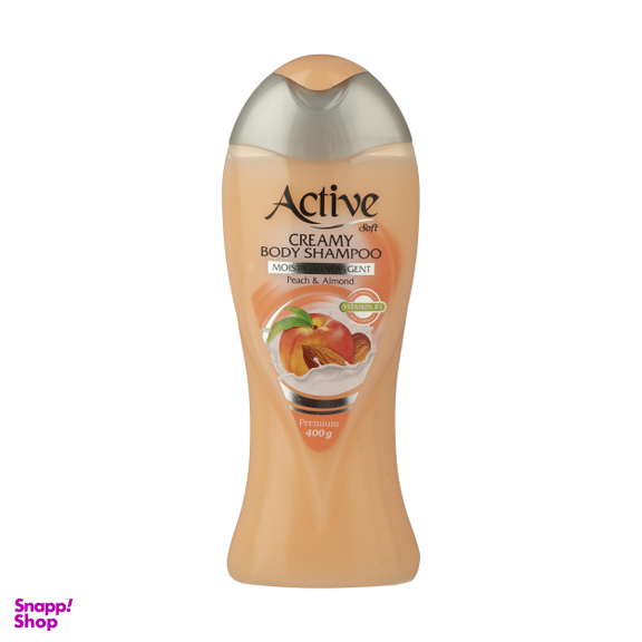 شامپو بدن کرمی اکتیو مدل Peach And Almond وزن 400 گرم
