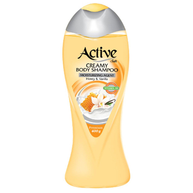 شامپو بدن کرمی اکتیو (Active) مدل Vanilla & Honey وزن 400 گرم