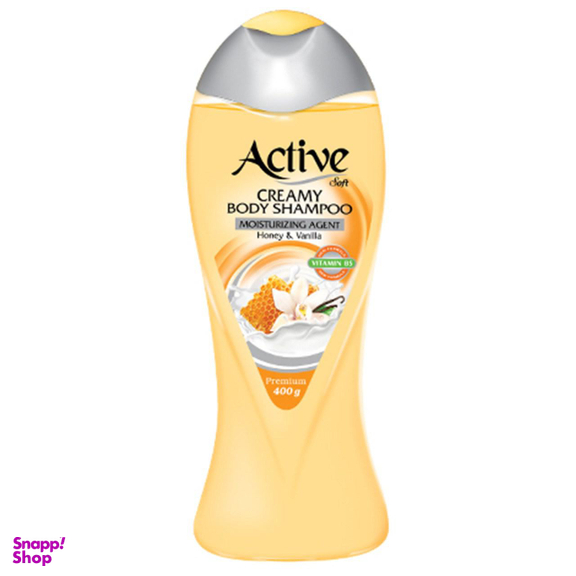 شامپو بدن کرمی اکتیو (Active) مدل Vanilla & Honey وزن 400 گرم