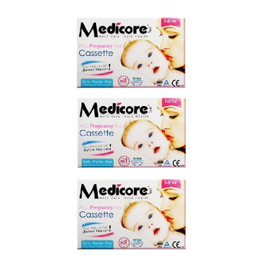 تست بارداری مدیکور (Medicore) مدل Cassette99.8٪ بسته 3 عددی