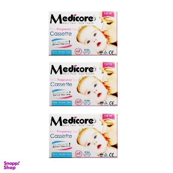 تست بارداری مدیکور (Medicore) مدل Cassette99.8٪ بسته 3 عددی