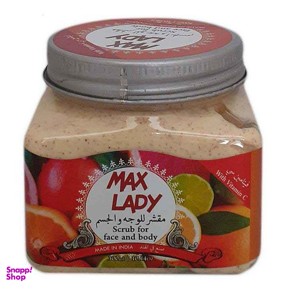 اسکراب لایه بردار پوست مکس لیدی (Max lady) حاوی ویتامین C حجم 300 میلی‌لیتر