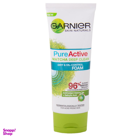 فوم لایه بردار پوست گارنیه (Garnier) مدل Matcha Deep Clean حجم 100 میلیلیتر