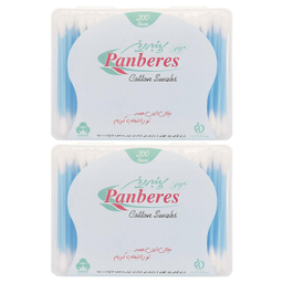 گوش پاک کن کتابی پنبه ریز (Panberes) بسته 200 تایی مجموعه 2 عددی