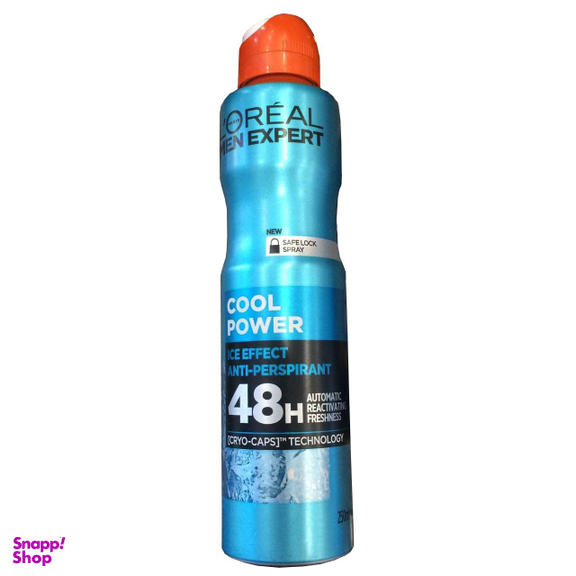 اسپری خوشبو‌کننده بدن مردانه لورآل (Loreal) مدل COOL POWER حجم 250 میلی‌لیتر