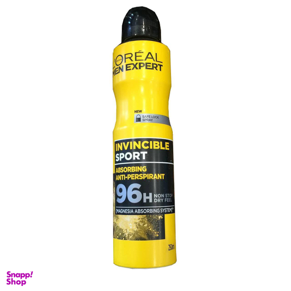 اسپری بدن مردانه لورآل (Loreal) مدل Invincible Sport New حجم 250 میلی‌ لیتر