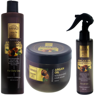 مجموع مراقبت از مو هانادی (Hanadi) مدل HA03-ARGAN حجم 500 میلی‌لیتر