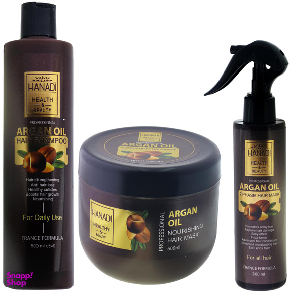مجموع مراقبت از مو هانادی (Hanadi) مدل HA03-ARGAN حجم 500 میلی‌لیتر