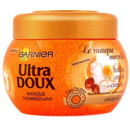 ماسک مو درخشان کننده و تغذیه کننده گارنیه (Garnier) سری Ultra Doux مدل Argan Camelia حجم 300 میلی‌لیتر