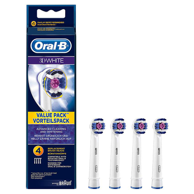 سری یدک مسواک برقی اورال بی (Oral B) مدل 3D White بسته 4 عددی