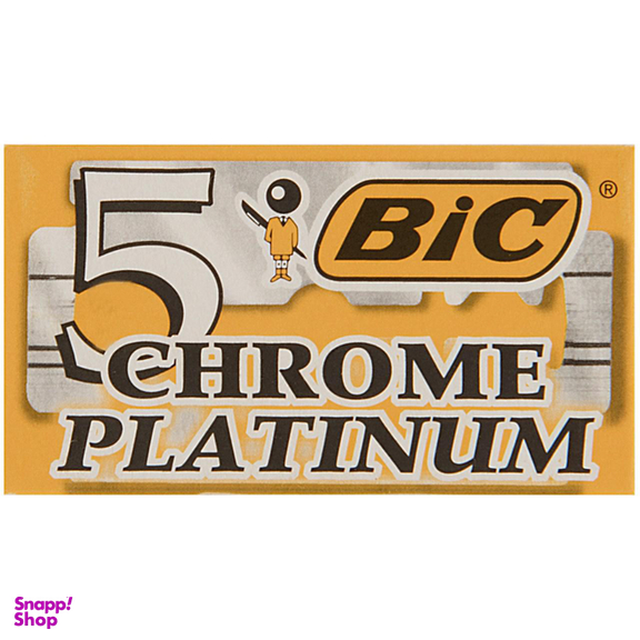 تیغ یدک سنتی بیک (Bic) مدل Platinum Chromium Double Edge بسته 5 عددی