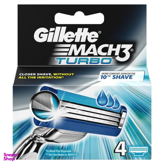 یدک اصلاح ژیلت (Gillette) مدل mach3 turbo بسته 4 عددی