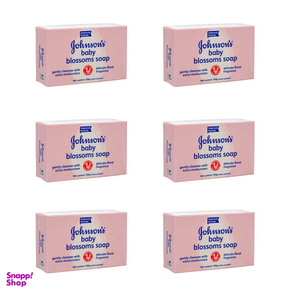 صابون کودک جانسون (Johnson) مدل Blossoms Soap وزن 100 گرم بسته 6 عددی