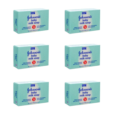 صابون کودک جانسون (Johnson) مدل Milk Soap وزن 100 گرم بسته 6 عددی