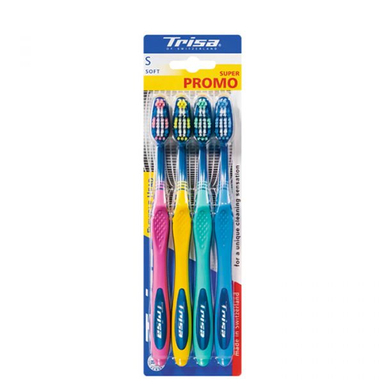 مسواک تریزا (Trisa) مدل Flexible Head با برس نرم بسته 4 عددی