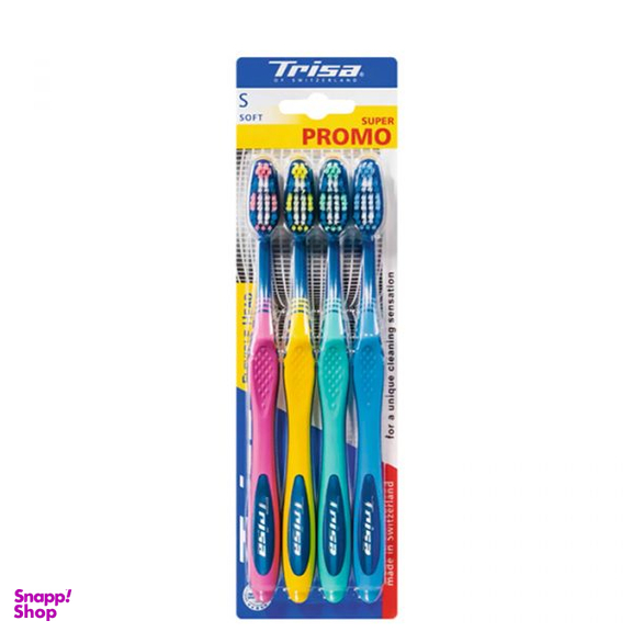 مسواک تریزا (Trisa) مدل Flexible Head با برس نرم بسته 4 عددی