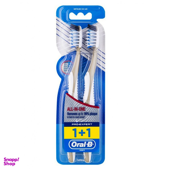 مسواک اورال-بی (Oral-B) سری Pro Expert مدل Orta با برس متوسط بسته 2 عددی