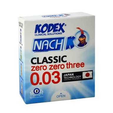 کاندوم ناچ کدکس (Nach Kodex) مدل 0.03 Classic بسته 3 عددی